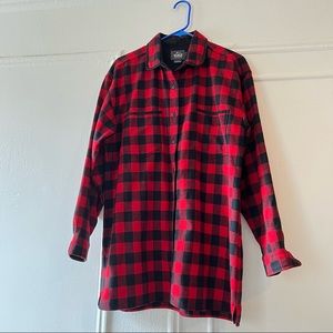 Woolrich button down mens plaid red shirt size Large